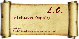 Leichtman Ompoly névjegykártya